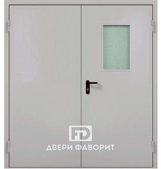 Противопожарная стальная дверь со стеклом