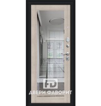 Металлическая дверь с зеркалом (порошок + МДФ)