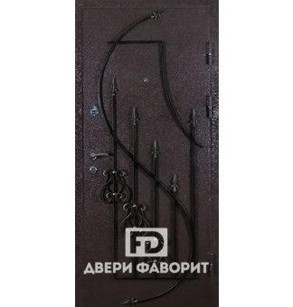 Дверь в загородный дом с ковкой (3 петли)